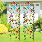 2 Pack Metal Garden Trellis Arched Fence Trellises for Climbing Plants Outdoor, Roses, Vines, Flowers, and Vegetables Support, 60'' H x 12'' W, Butterfly