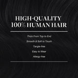 GOO GOO Clip in Hair Extensions Real Human Hair, Remy Human Hair Extensions Clip ins for Women, Natural Human Hair, 18inch 120g 7Pcs, 1 Jet black