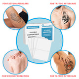 Houseables Waterproof Bandages, Transparent Film Dressing, Waterproof Bandages Post Surgical, Wound Covers for Showering, Swimming Tattoo Cover, After Surgery Protector, Clear, Large, 8x12, 10 Pack