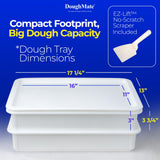DoughMate® Artisan Kit – 2 Pizza Dough Proofing Trays, 1 Lid, and Dough Scraper – Food Contact Certified, Stackable, Made in USA