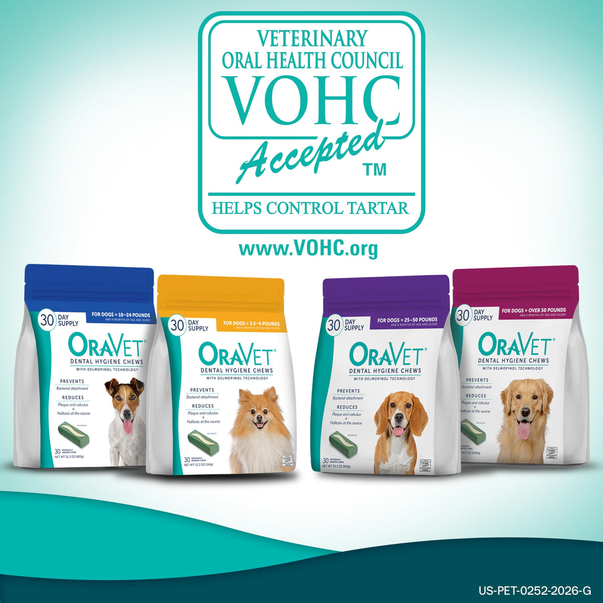 ORAVET Dental Chews for Dogs, Oral Care and Hygiene Chews (Large Dogs, Over 50 lbs.) Pink Pouch, 30 Count (Pack of 1)