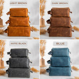 Personalized Leather Toiletry Bag for Men – Custom Engraved Shaving Dopp Kit with Name or Initial, Travel Gift for Groomsmen, Husband, Dad, Boyfriend, Birthday, Christmas, Anniversary, Gifts for Men