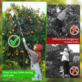 Dreamtop Fruit Picker Pole with Rotatable Basket Telescoping - 13 FT Adjustable Pole with Soft Bag, Lightweight Stainless Steel Fruit Picking Tool for Cherry, Apple, Mango, Orange, Avocado Tree Picker