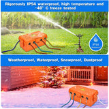 Hrensaw Medium Outdoor Electrical Box(10.6x5.5x4.5inch),Weatherproof Connection Box w/6 Cable Entry,IP54 Waterproof Extension Cord Cover Protect Power Strip,Timer,Plug,Holiday Lights,Orange
