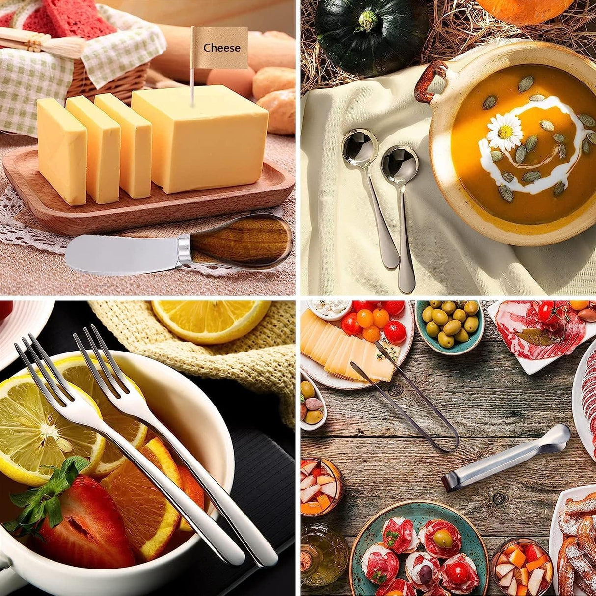 Charcuterie Accessories(25 Psc), Cheese Spreaders For Charcuterie Board, Mini Serving Spoons, Blank Toothpick Flags, Bowl For Christmas Pastry Making, forks And Mini Serving Tongs