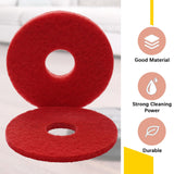 Teenyyou 2 Pcs 12" Red Scrubbing Pads Commercial Cleaning Orbiter Pads-Maintenance Non Woven for Floor Buffer Machine