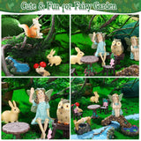 Roowest 19 Pcs Fairy Garden Kit, Miniature Fairy Garden Accessories Outdoor