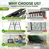 2 Pack 50" Tall A Frame Trellis for Climbing Plants Outdoor (50" X 17") – Heavy Duty Garden Adjustable Trellis, Metal Trellis for Cucumbers, Beans, Tomatoes, Grapes, and Vining Vegetables