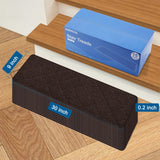 Stair Treads for Wooden Steps, 15 Pack 9" X 30" Non Slip Carpet Stair Treads Indoor with Reusable Adhesive for Kids Elders and Dogs, Surface Polyester TPR Backing Stair Runner Rugs, Brown