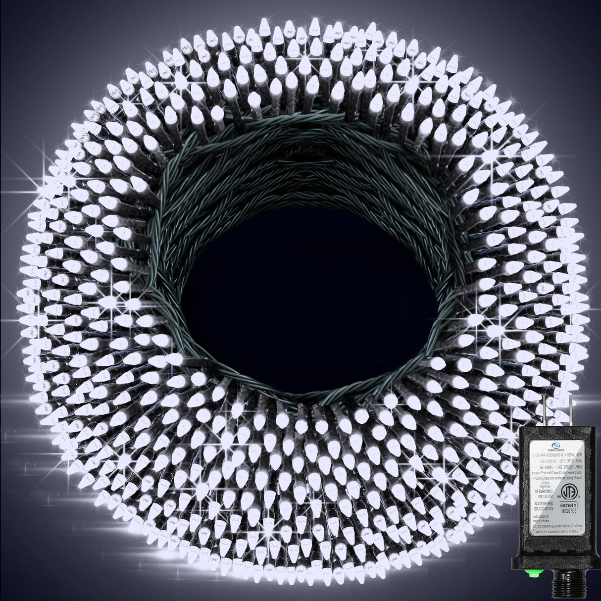 1500 LED 502ft Outdoor Christmas Lights Super Long String Lights 8 Modes Timer Memory, Outsite Waterproof Dark Green Wire Fairy Light Strings for Xmas Tree Wedding Holiday Party Decorations Cool White