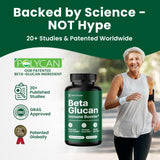 Beta Glucan Supplements 1000mg – 1,3/1,6D Beta Glucan Capsules for Immune Support – Natural Beta Glucans Fiber Supplement – 60 Veggie Capsules (60 Count, Unflavored)