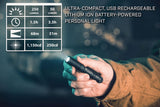 Streamlight 66601 MicroStream USB 250-Lumen 1150-Candela EDC Ultra-Compact LED Flashlight with Rechargeable Battery, Clear Retail Packaging, Black