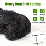 CITOOTY Bird Netting for Chicken Coop Run, 25x50 Ft Heavy Duty Poultry Netting with 2.4" Mesh, UV Resistant Black Net Garden Netting for Fruit Trees, Vegetable Plants, and Yard Protection