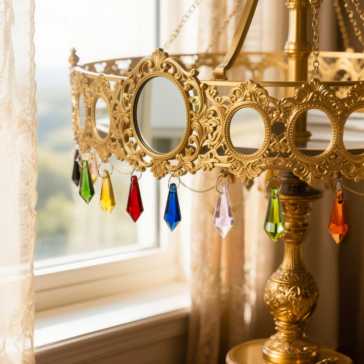 50 Pcs 38mm Multi-Color Crystal Icicle Prisms Chandelier Hanging Lamp Decor