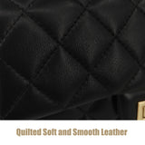 M-ioi-M Small Quilted Crossbody Bags for Women, Genuine Leather Shoulder Bags with Gold Chain Strap, Soft Lambskin Top Handle Flap Purses, Trendy Luxury Designer Lady Dressy Evening Handbags (Black)
