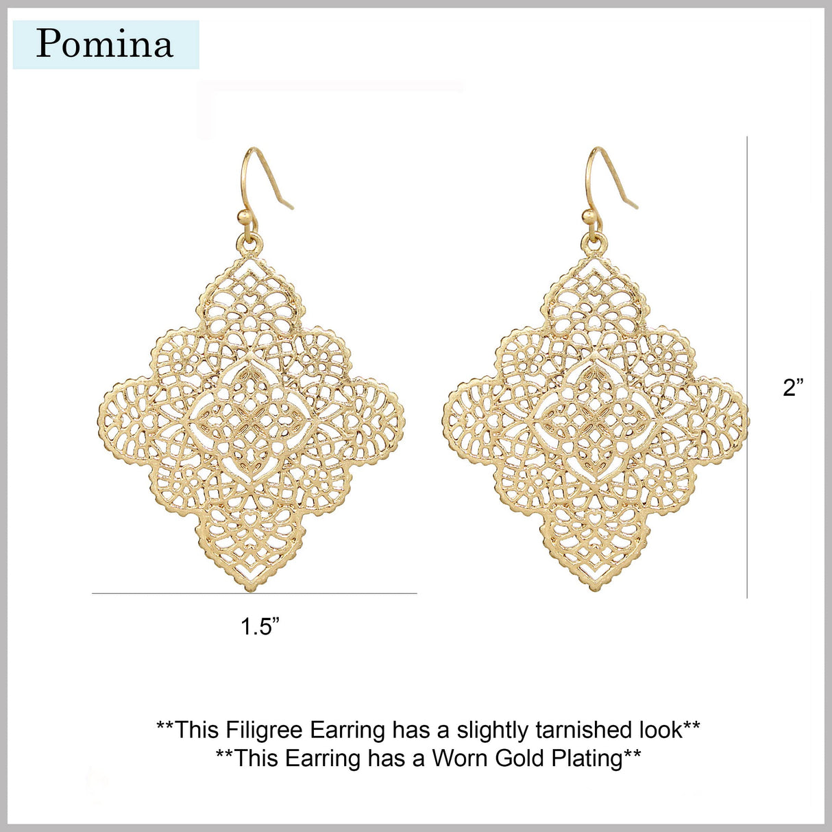 POMINA Floral Celtic Filigree Gold Tone Dangle Drop Earring Boho Fashion Geometirc Filigree Earrings for Women