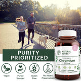 Natural Nutra GTF Chromium Polynicotinate with ChromeMate, Supports Body Metabolism, Promote Body Health, Cardiovascular Health 200 mcg, 60 Vegan Tablets