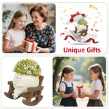 Smiley Face Planter Pot, Cute Coffee Plant Pots for Indoor Outdoor,Unique Rocking Chair Plant Pot for Succulents Plants Live with Drainage Hole,Gift IdeaI for Mother and Appreciation Christmas (Large)