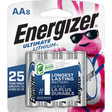 Energizer Ultimate Lithium AA Batteries (8 Pack), 1.5V Lithium Double A Batteries