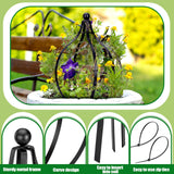2 Set Metal Garden Obelisk Trellis for Climbing Plants with 100 Ties 18 x 12'' Sturdy Versatile Support for Roses Vines Flowers Potted Plants Garden Ornament Easy Assembly Indoor Outdoor Displays