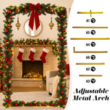 Metal Wedding Arch Backdrop Stand 6.6x3.3 FT Gold Square Balloon Arch Frame for Ceremony Party Birthday Bridal Baby Shower Anniversary Arbor Balloon Decoration