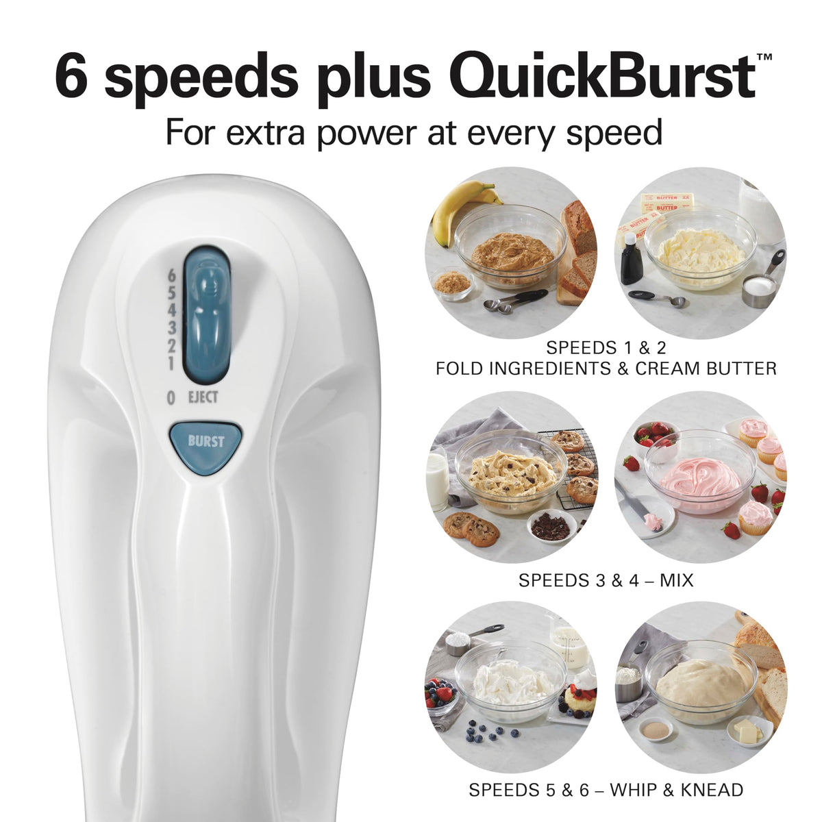 Hamilton Beach 6-Speed Electric Hand Mixer With QuickBurst and Bowl Rest