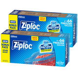 Ziploc Gallon Food Storage Freezer Bags, Stay Open Design with Stand-Up Bottom, Easy to Fill, 132 Bags Total