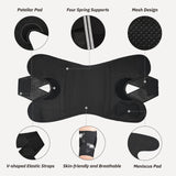 Knee Brace with Side Stabilizers for Knee Pain, Adjustable Knee Support for Meniscus Tear ACL MCL Arthritis Injury Recovery, Breathable Knee Wrap for Men & Women, Workout, Sports (Black, Medium)