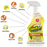 OdoBan Ready-to-Use Disinfectant and Odor Eliminator, Made in the USA, Citrus Scent, Set of 2, 32 oz Spray and 1 Gallon Concentrate