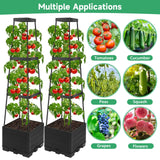 2 Packs Tomato Planter Pot with Raised Bed Trellis, 45" Tomato Cages for Climbing Vegetables, Self Watering Tomato Growing Container Planters Box for Indoor Outdoor Garden Bed Greenhouse