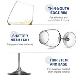 Paksh Novelty Italian White Wine Glasses - - Wine Glass Set for Parties, Weddings, Gifting - Clear Wine Glass, for Red and White Wine - Christmas Gift for Women & Men