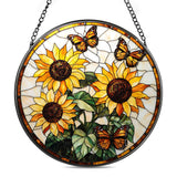 Zhuoyaju Stained Glass Suncatcher Window Hanging, 7.8 x 7.8 in