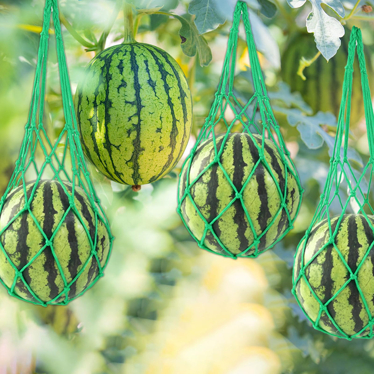 Rerialsaera 10Pack Melon Hammock Watermelon Nets with 20 Cable Zip Ties, Heavy Duty Watermelon Honeydew Net for Garden Trellis Vertical Garden Growing