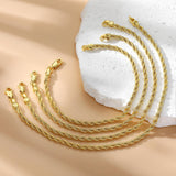 Goldegg Gold Bracelets for Women, 925 Sterling Silver 3MM Rope Bracelets