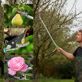 GARTOL 32 Inch Cut and Hold Pole Pruner - Lightweight Long Reach Tree Trimmer with Snip and Grip Technology, 1/2 Inch Cutting Capacity, One-Hand Use Fruit Picker for Roses, Persimmons & Tall Branches