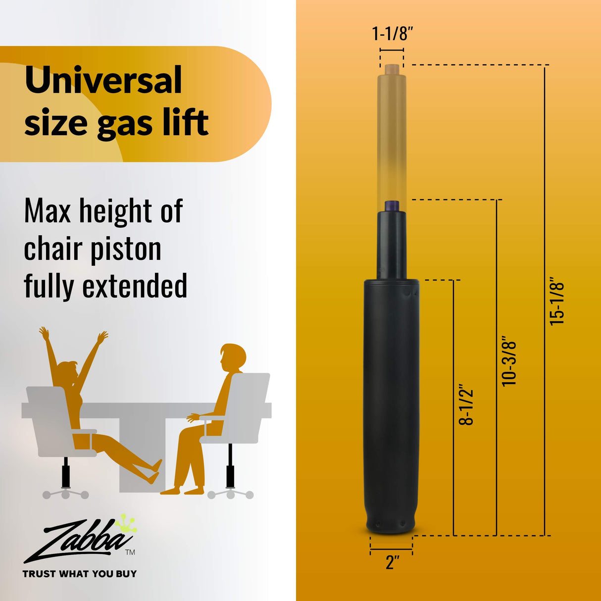 Office Chair Gas Cylinder Replacement Kit, Heavy Duty Class 4 Hydraulic Piston for Desk and Gaming Chairs, Kit Includes Removal Tool, Gloves, Universal Fit Gas Cylinder