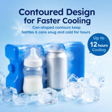 Ice Packs for Coolers, Breastmilk Bottle Storage, Lunch Box, Insulated Bags, 4-Pack Contoured Freezer Packs, Long Lasting Reusable Cool Packs for Canned Beer Soda, Camping Beach Picnic