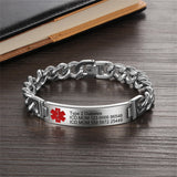 Custom Engraved Medical Alert Bracelet for Men and Women, Titanium Steel