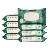 The Honest Company Flushable Wipes for Sensitive Skin | Fragrance Free, Hypoallergenic, 99% Water, Safe to Flush | pH Balanced Feminine Wipes | Tropical Leaves, 336 Count