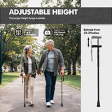 GPTCAMP G2 Walking Stick, Fold-up Walking Cane for Women and Men with Wrist Strap, Portable, Foldable, Collapsible, Lightweight and Sturdy with Comfortable T Handle
