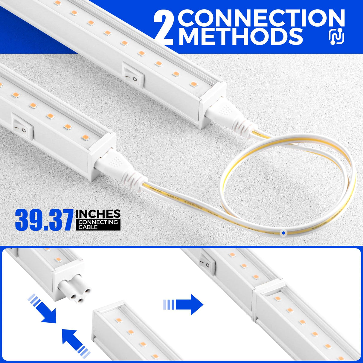 Barrina T5 Grow Lights, Grow Light Strip for Indoor Plants, 1ft Plant Lights for Indoor Growing, Full Spectrum LED Grow Light, Individual Switch, Linkable, Plug and Play, Yellow, 8-Pack