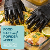 Comfy Package GUSTO Black Nitrile Gloves [200 Count] 6 Mil, HEAVY DUTY Disposable Gloves for Food Prep, Cooking, Tattoo, Cleaning – Latex-Free, Powder-Free, Textured Fingertips - X-Large (Formerly