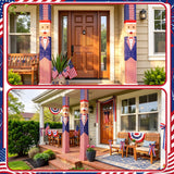 Chumia 2 Pcs 4th of July Decorations Patriotic Uncle Column Wraps 108 x 54" Independence Day Porch Pillar Covers Outdoor for Memorial Veterans Labor Day Stars and Stripes Post Yard Signs