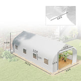 Outsunny 20' x 10' x 7' Outdoor Walk-in Greenhouse, Tunnel Green House with Roll-up Windows, Zippered Door, PE Cover, Heavy Duty Steel Frame, White