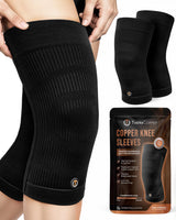 TheraCopper Copper Knee Brace for Men & Women (2 Pack) — Non-Slip Compression Copper Knee Sleeve for Arthritis, Knees Pain Relief, Swelling, Anti inflammatory and Recovery Support (Large)