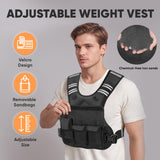 APEXUP Adjustable Weighted Vest, 4-10lb/12-18lb/20-32lb Vest with 6 Ironsand Weights and Large Pocket, Weight Vest for Men Women Strength Training, Running, Walking (12-18lb, Black)