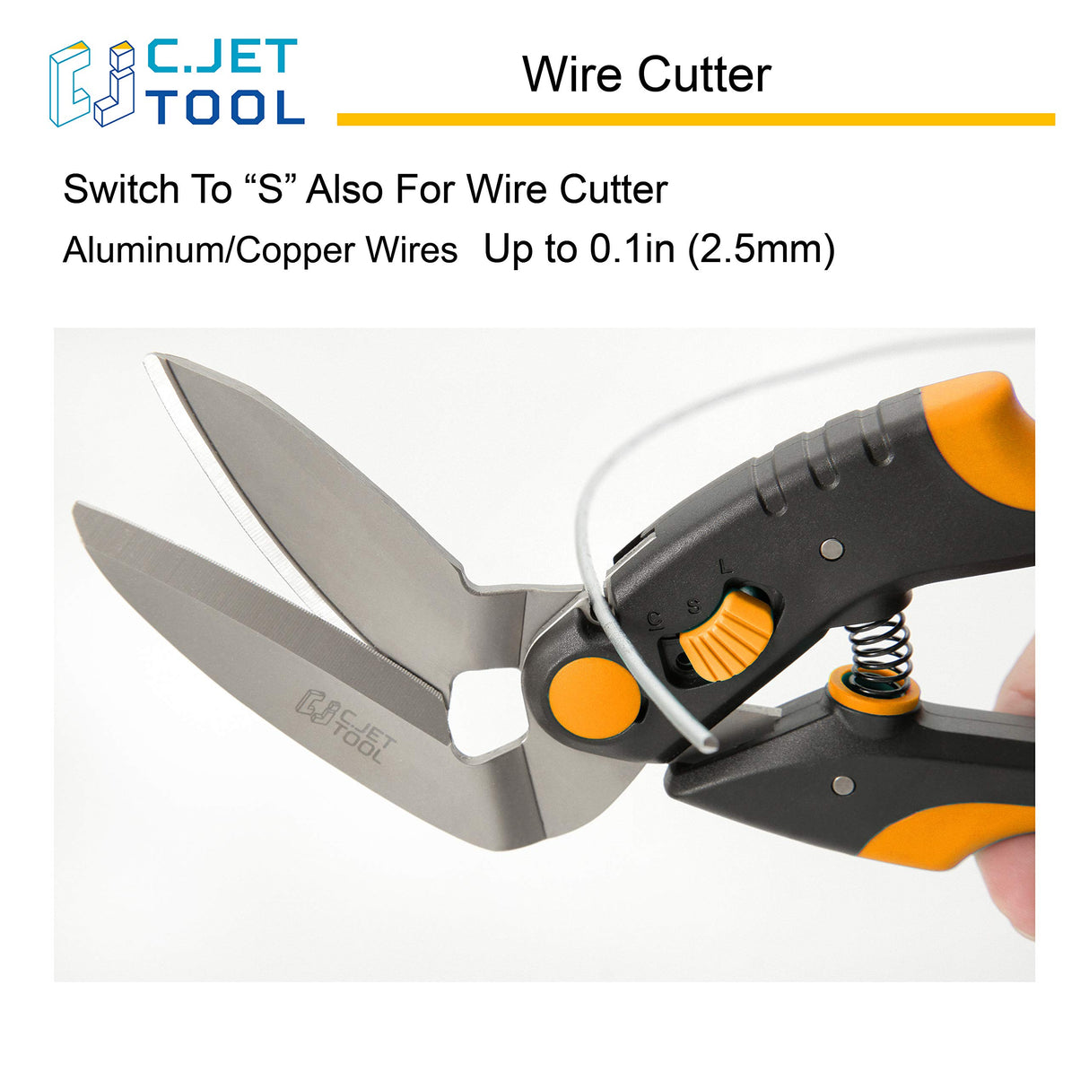 C.JET TOOL 10" Heavy Duty Scissors - Carpet Cutter, Industrial Multipurpose Tool for Cardboard, Leather, Pruning, Gardening - Professional Soft Grip Stainless Steel (Orange)