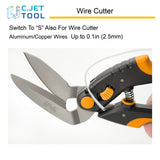 C.JET TOOL 10" Heavy Duty Scissors - Carpet Cutter, Industrial Multipurpose Tool for Cardboard, Leather, Pruning, Gardening - Professional Soft Grip Stainless Steel (Orange)