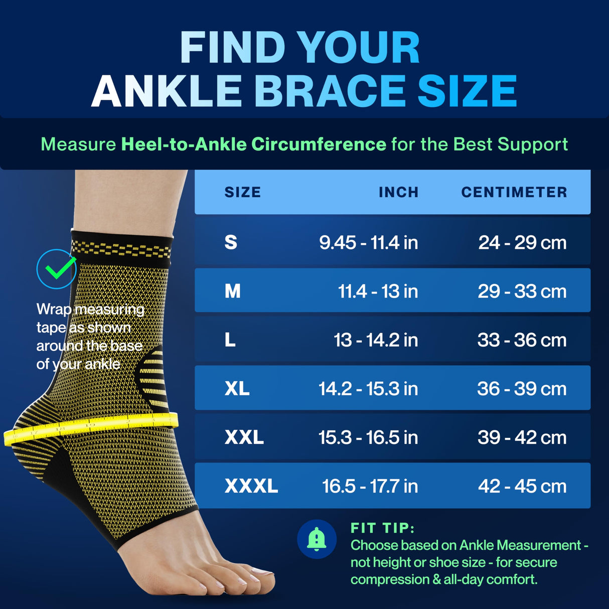Modvel Foot & Ankle Brace Socks for Sprained Ankle Compression Sleeve - Plantar Fasciitis Relief Brace, Foot Support for pain Women & Men - Tendonitis & Arthritis Feet Sleeve, Stabilizing Ankles Wrap