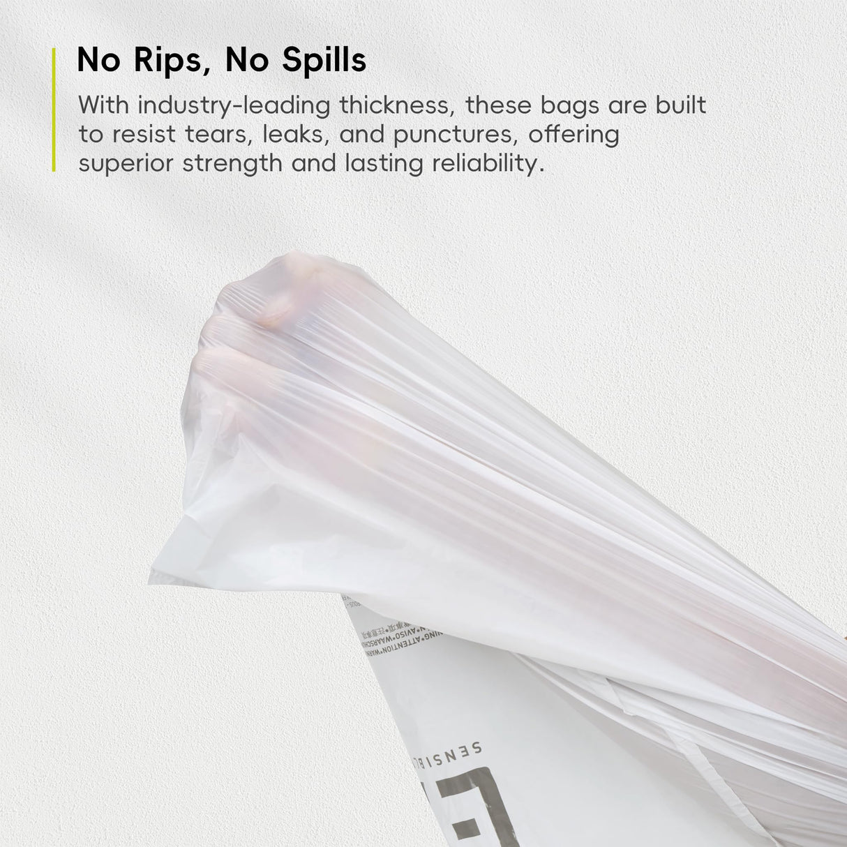 EKO Extra Strong 13 Gallon Large Drawstring Trash Bags, Heavy-Duty Garbage Bags for Kitchen & Household Use (50L), Leak-Resistant, 110 Count, Code F